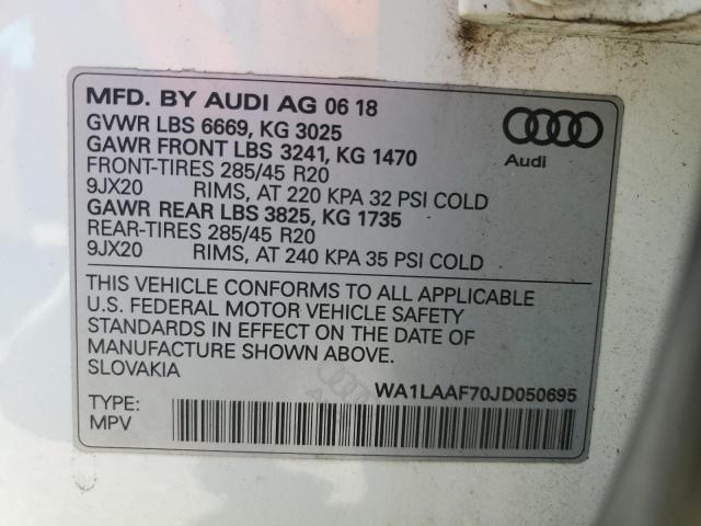 Photo 12 VIN: WA1LAAF70JD050695 - AUDI Q7 PREMIUM 