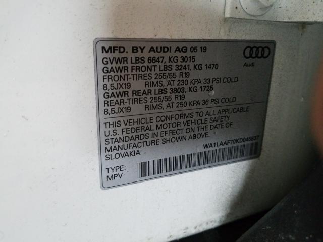 Photo 9 VIN: WA1LAAF70KD045837 - AUDI Q7 PREMIUM 