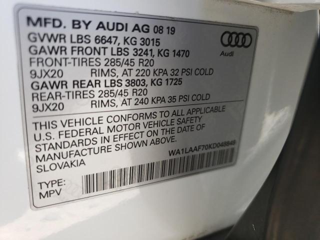 Photo 9 VIN: WA1LAAF70KD048849 - AUDI Q7 PREMIUM 