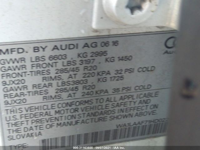 Photo 8 VIN: WA1LAAF71HD022463 - AUDI Q7 