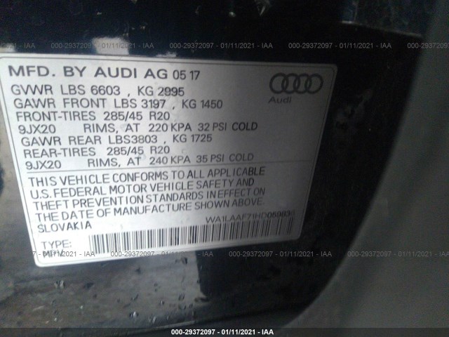 Photo 8 VIN: WA1LAAF71HD059836 - AUDI Q7 