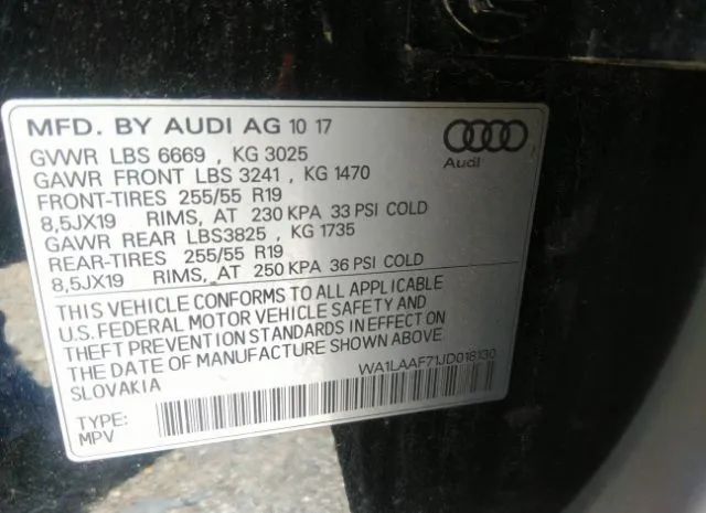 Photo 8 VIN: WA1LAAF71JD018130 - AUDI Q7 