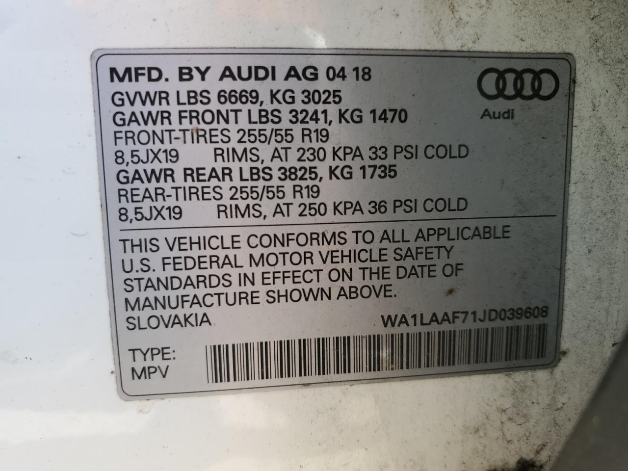 Photo 12 VIN: WA1LAAF71JD039608 - AUDI Q7 