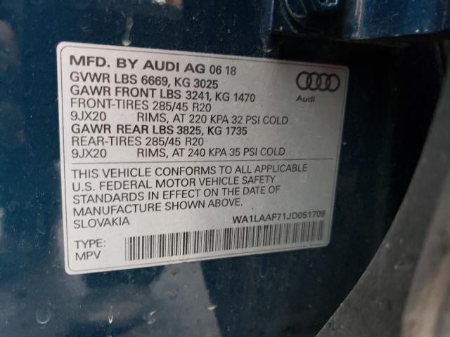 Photo 11 VIN: WA1LAAF71JD051709 - AUDI Q7 PREMIUM 