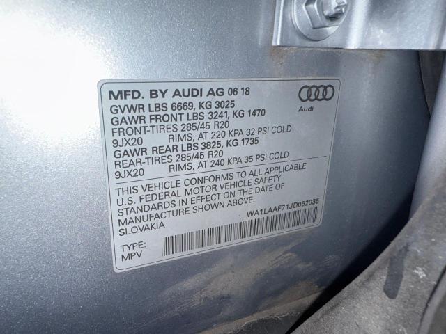 Photo 9 VIN: WA1LAAF71JD052035 - AUDI Q7 PREMIUM 