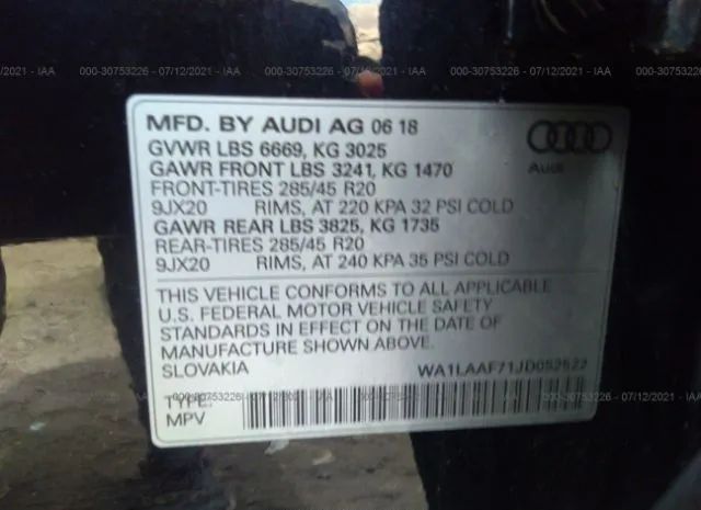 Photo 8 VIN: WA1LAAF71JD052522 - AUDI Q7 