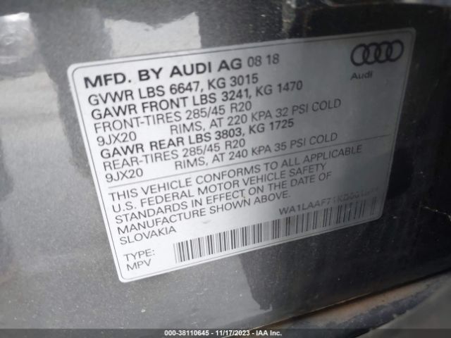 Photo 8 VIN: WA1LAAF71KD001586 - AUDI Q7 