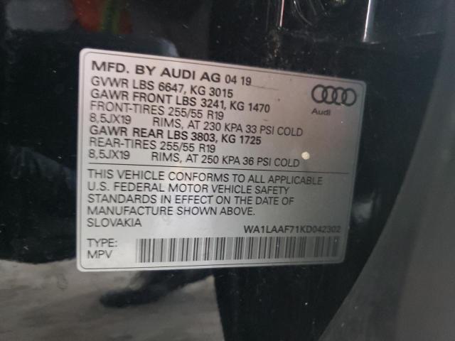 Photo 9 VIN: WA1LAAF71KD042302 - AUDI Q7 PREMIUM 