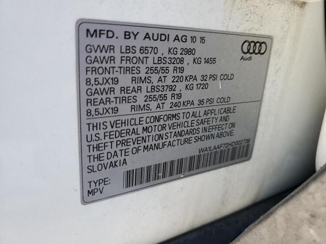 Photo 11 VIN: WA1LAAF72HD002738 - AUDI Q7 