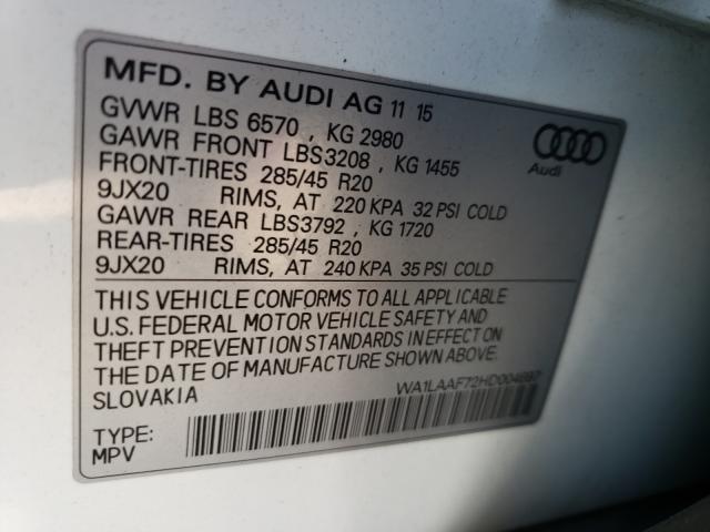 Photo 9 VIN: WA1LAAF72HD004697 - AUDI Q7 