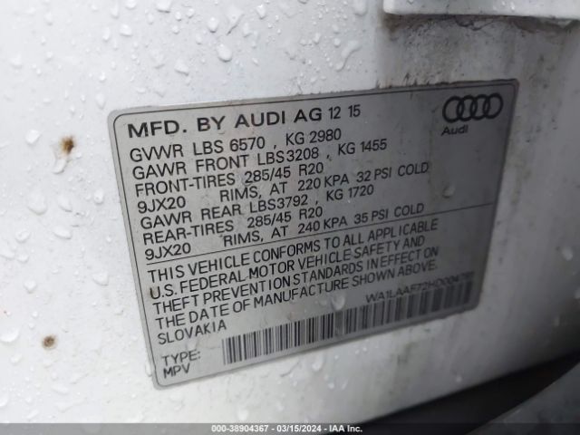 Photo 8 VIN: WA1LAAF72HD004781 - AUDI Q7 