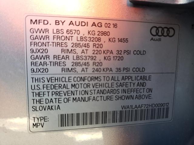 Photo 9 VIN: WA1LAAF72HD009012 - AUDI Q7 