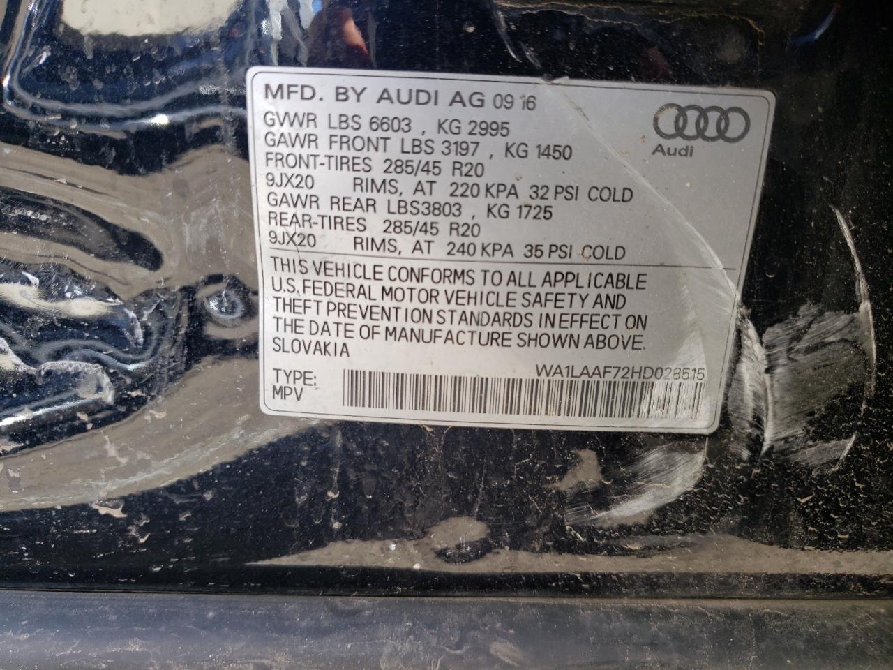 Photo 11 VIN: WA1LAAF72HD028515 - AUDI Q7 