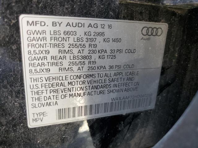 Photo 12 VIN: WA1LAAF72HD040258 - AUDI Q7 