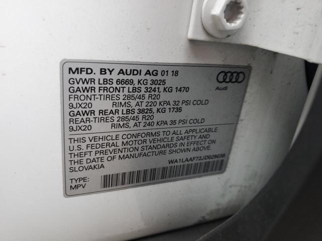 Photo 12 VIN: WA1LAAF72JD029038 - AUDI Q7 PREMIUM 