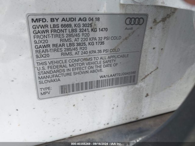 Photo 8 VIN: WA1LAAF72JD042260 - AUDI Q7 