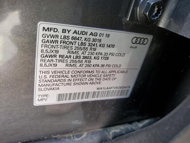 Photo 12 VIN: WA1LAAF72KD029476 - AUDI Q7 PREMIUM 