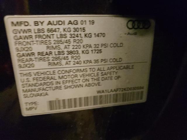 Photo 9 VIN: WA1LAAF72KD030594 - AUDI Q7 