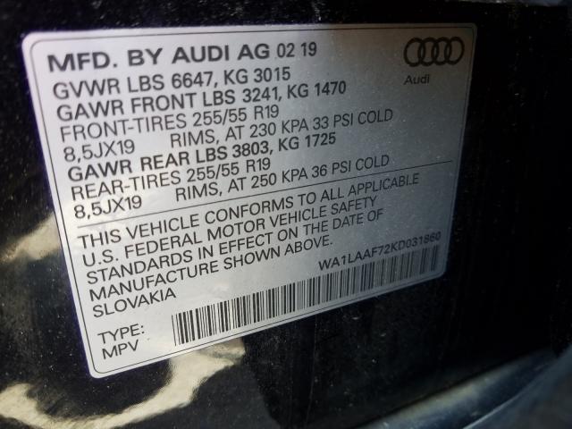 Photo 9 VIN: WA1LAAF72KD031860 - AUDI Q7 PREMIUM 