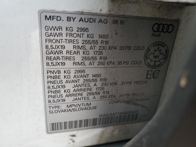 Photo 12 VIN: WA1LAAF73HD020407 - AUDI Q7 PREMIUM 