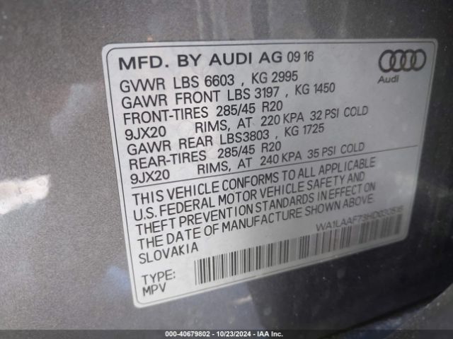 Photo 8 VIN: WA1LAAF73HD030516 - AUDI Q7 