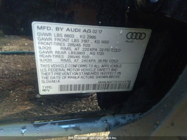 Photo 8 VIN: WA1LAAF73HD044755 - AUDI Q7 