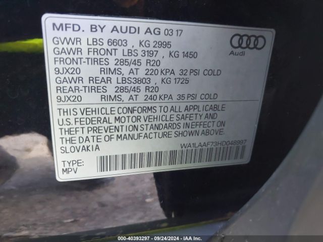 Photo 8 VIN: WA1LAAF73HD048997 - AUDI Q7 