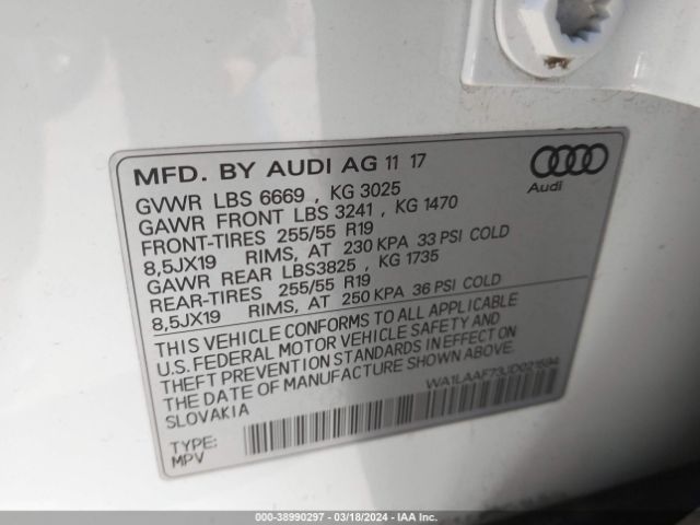 Photo 8 VIN: WA1LAAF73JD021594 - AUDI Q7 