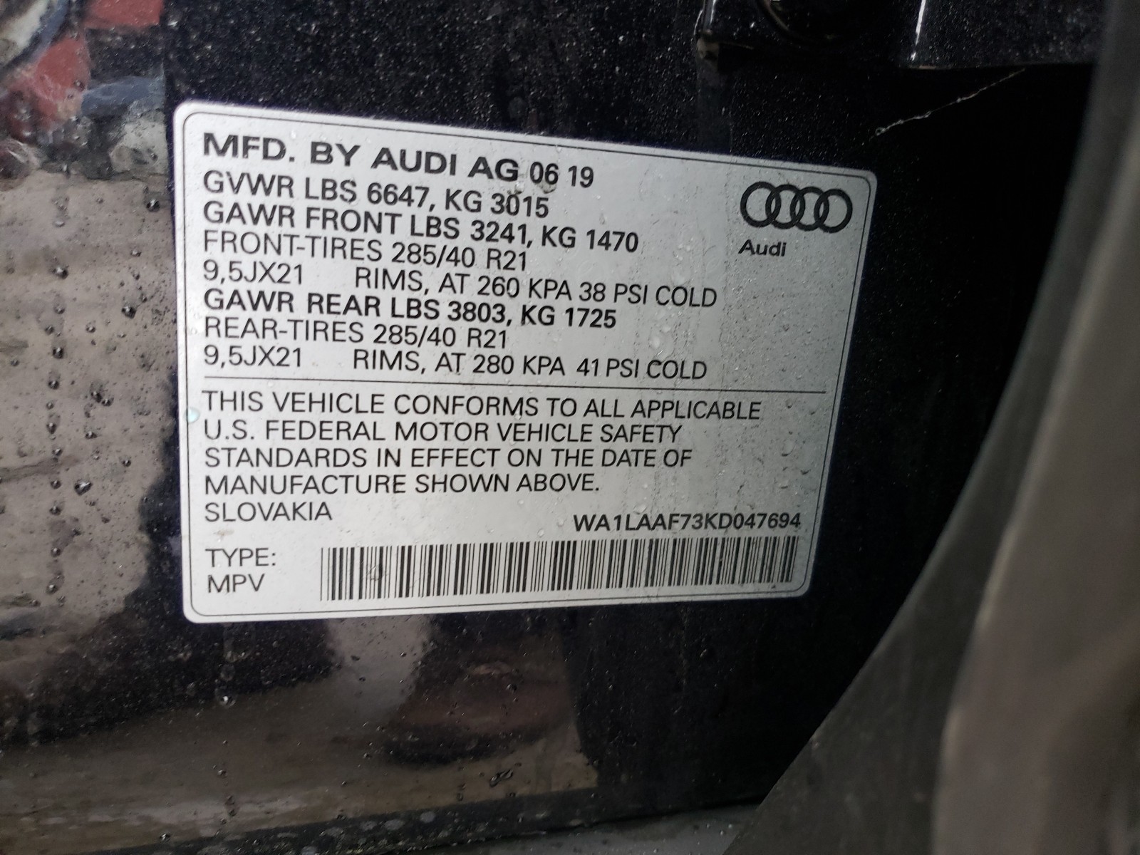 Photo 9 VIN: WA1LAAF73KD047694 - AUDI Q7 