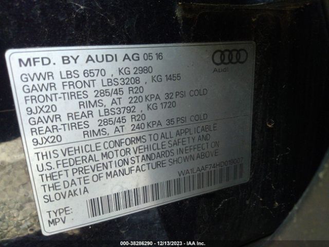 Photo 8 VIN: WA1LAAF74HD019007 - AUDI Q7 