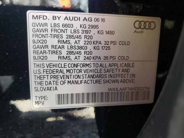 Photo 9 VIN: WA1LAAF74HD022134 - AUDI Q7 PREMIUM 