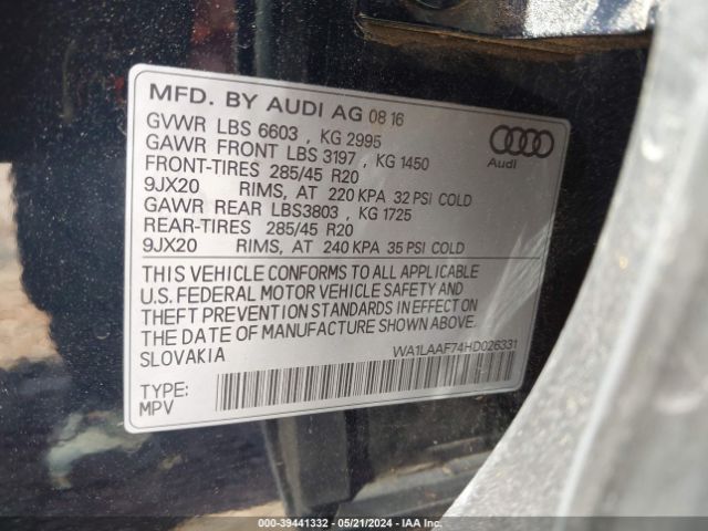 Photo 8 VIN: WA1LAAF74HD026331 - AUDI Q7 