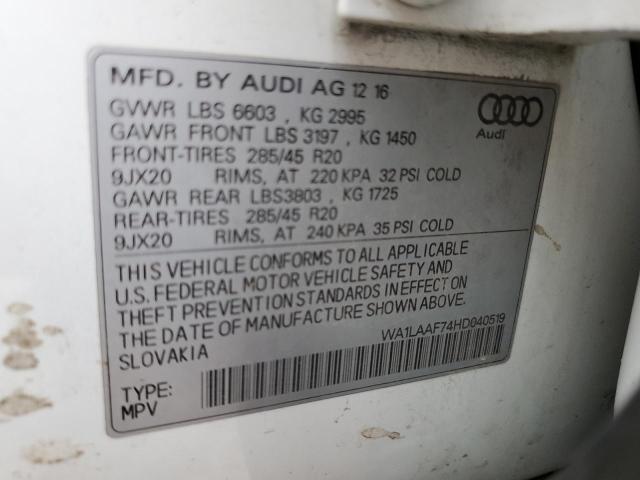 Photo 12 VIN: WA1LAAF74HD040519 - AUDI Q7 PREMIUM 