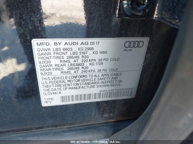 Photo 8 VIN: WA1LAAF74HD059569 - AUDI Q7 