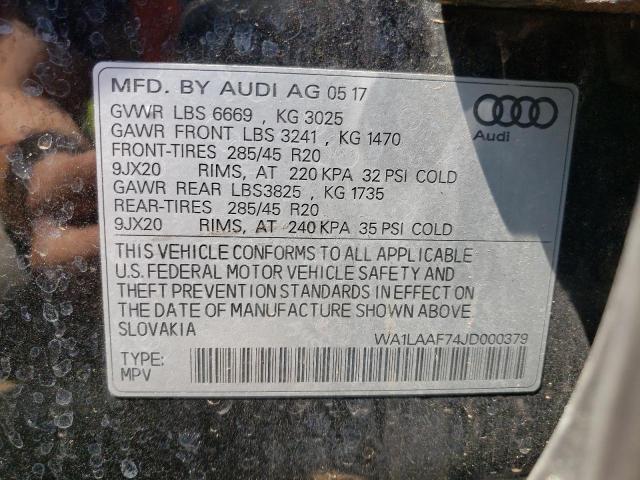 Photo 9 VIN: WA1LAAF74JD000379 - AUDI Q7 PREMIUM 