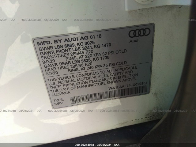 Photo 8 VIN: WA1LAAF74JD029851 - AUDI Q7 