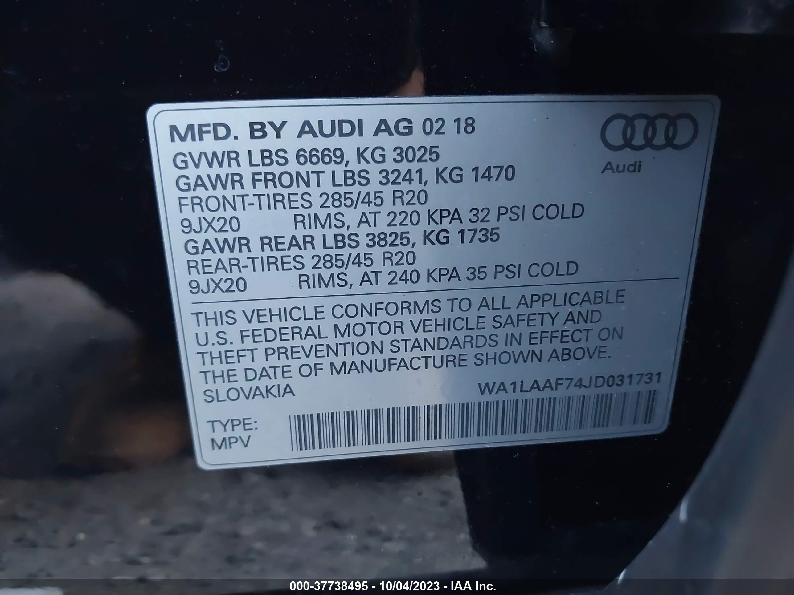 Photo 8 VIN: WA1LAAF74JD031731 - AUDI Q7 