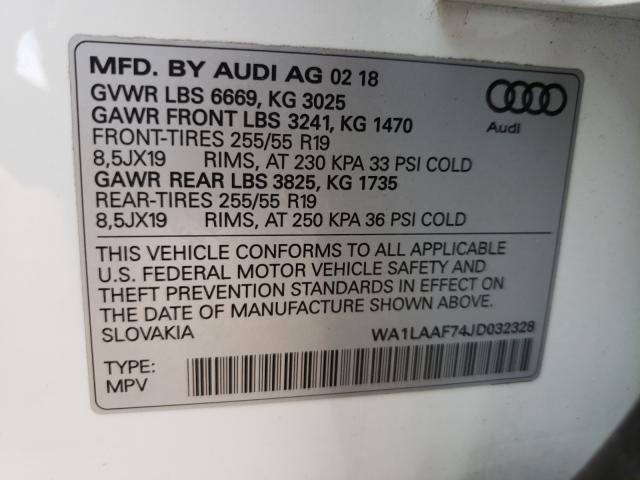 Photo 9 VIN: WA1LAAF74JD032328 - AUDI Q7 PREMIUM 