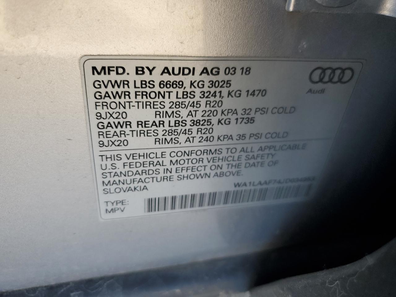 Photo 11 VIN: WA1LAAF74JD034953 - AUDI Q7 