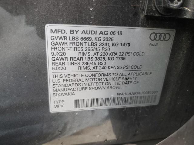 Photo 12 VIN: WA1LAAF74JD051588 - AUDI Q7 PREMIUM 