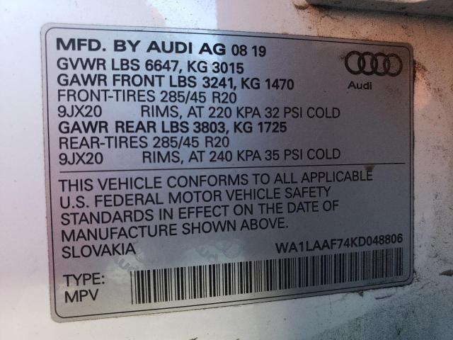 Photo 9 VIN: WA1LAAF74KD048806 - AUDI Q7 PREMIUM 