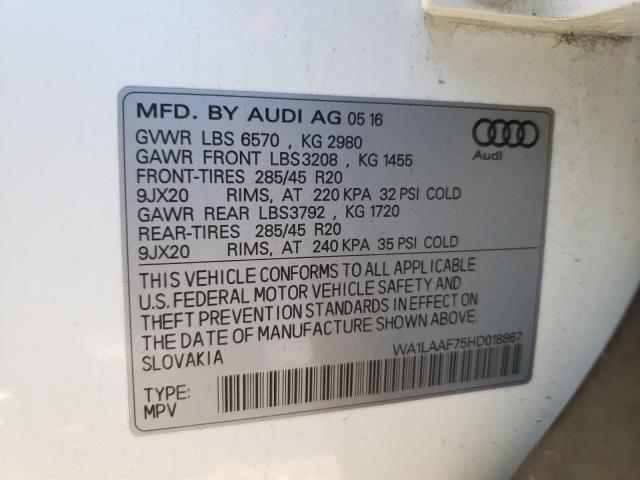 Photo 9 VIN: WA1LAAF75HD018867 - AUDI Q7 PREMIUM 