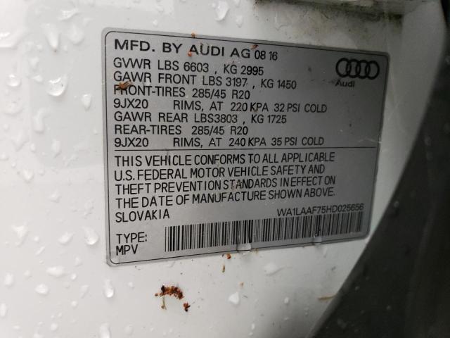 Photo 12 VIN: WA1LAAF75HD025656 - AUDI Q7 PREMIUM 