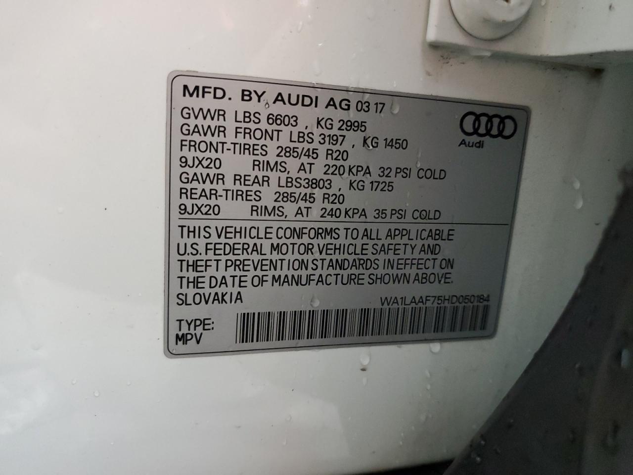 Photo 13 VIN: WA1LAAF75HD050184 - AUDI Q7 