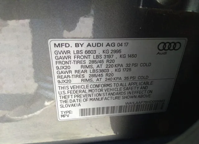 Photo 8 VIN: WA1LAAF75HD055983 - AUDI Q7 