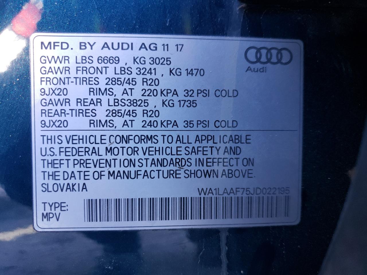 Photo 12 VIN: WA1LAAF75JD022195 - AUDI Q7 