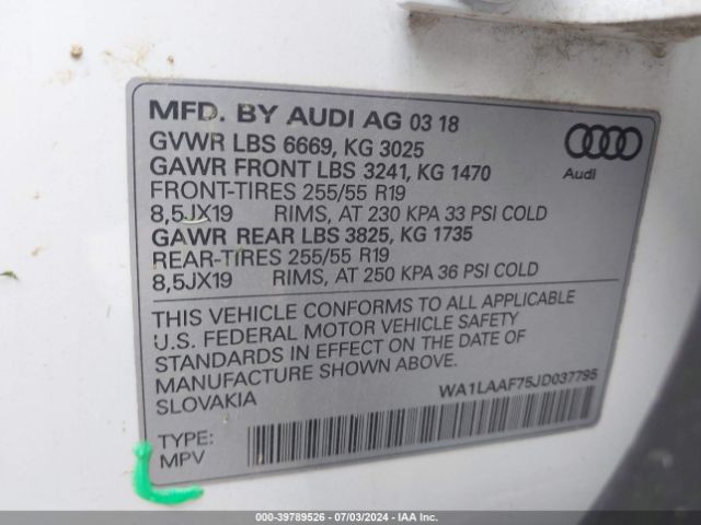 Photo 8 VIN: WA1LAAF75JD037795 - AUDI Q7 