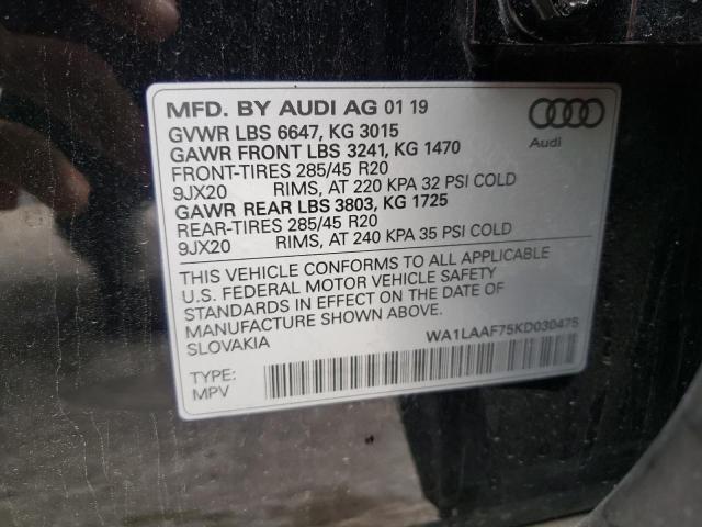 Photo 9 VIN: WA1LAAF75KD030475 - AUDI Q7 PREMIUM 