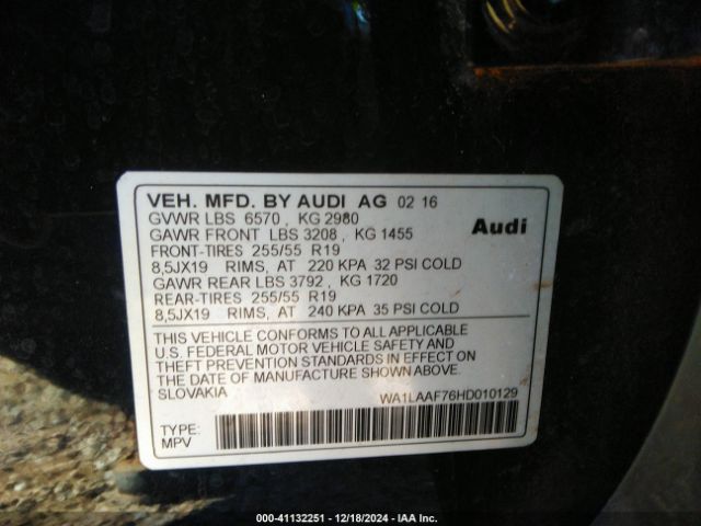 Photo 8 VIN: WA1LAAF76HD010129 - AUDI Q7 