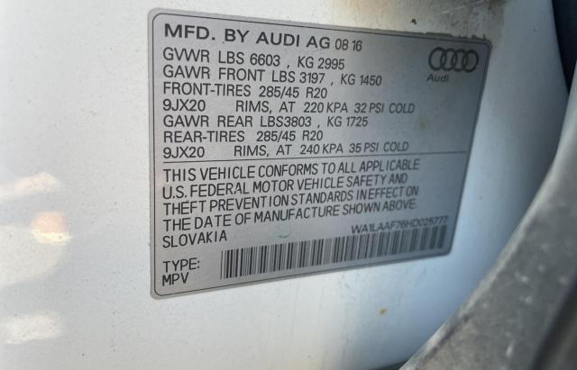 Photo 9 VIN: WA1LAAF76HD025777 - AUDI Q7 PREMIUM 